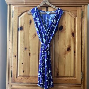 Ann Taylor LOFT Purple and White Floral Wrap Dress